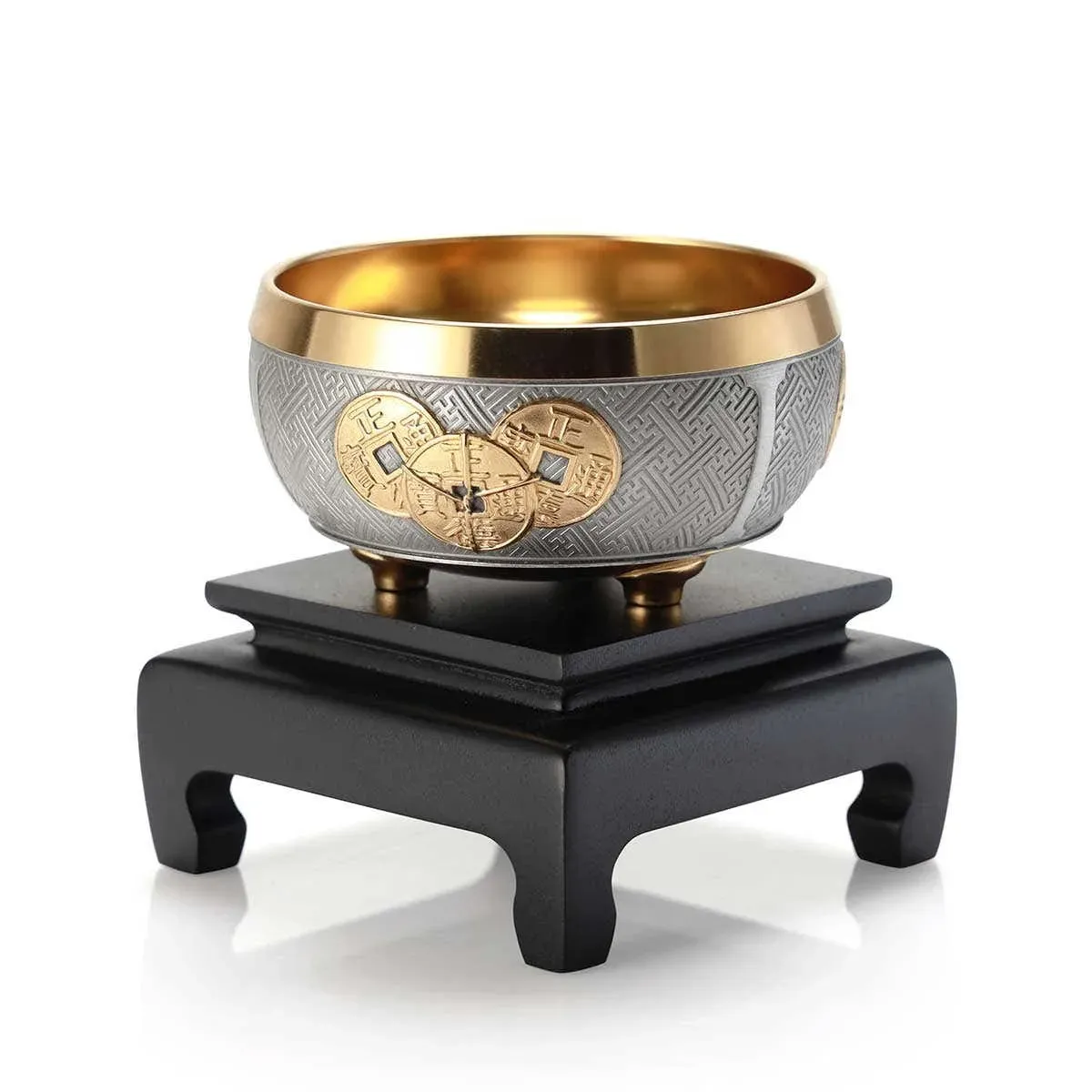 Gilt Lucky Coin Wealth Bowl, bilde 2
