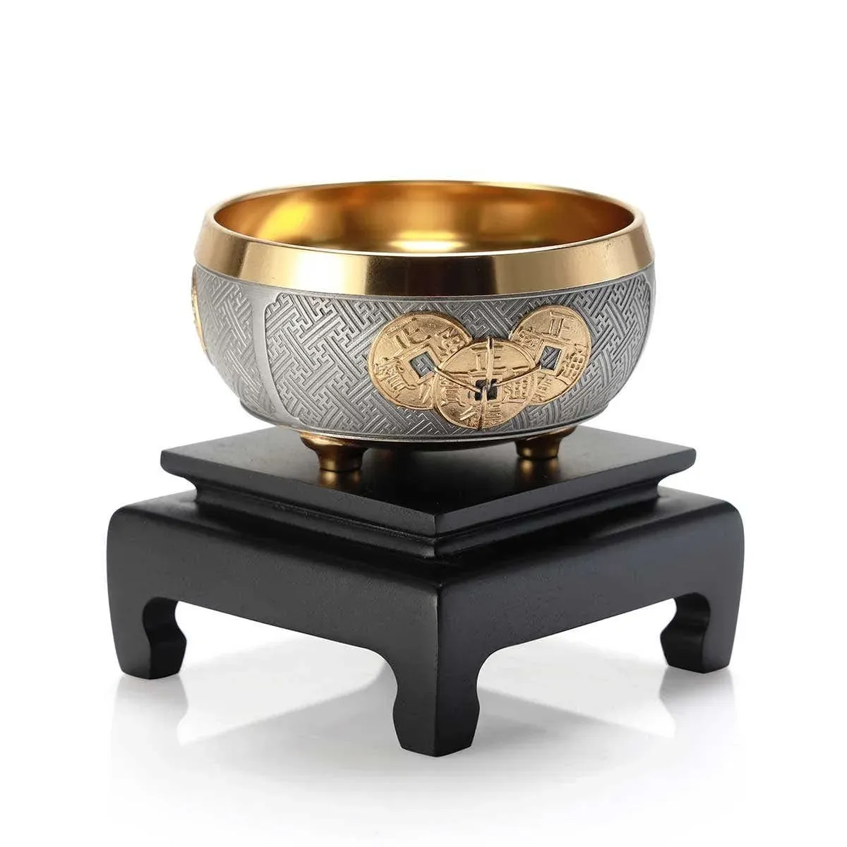 Gilt Lucky Coin Wealth Bowl, bilde 4