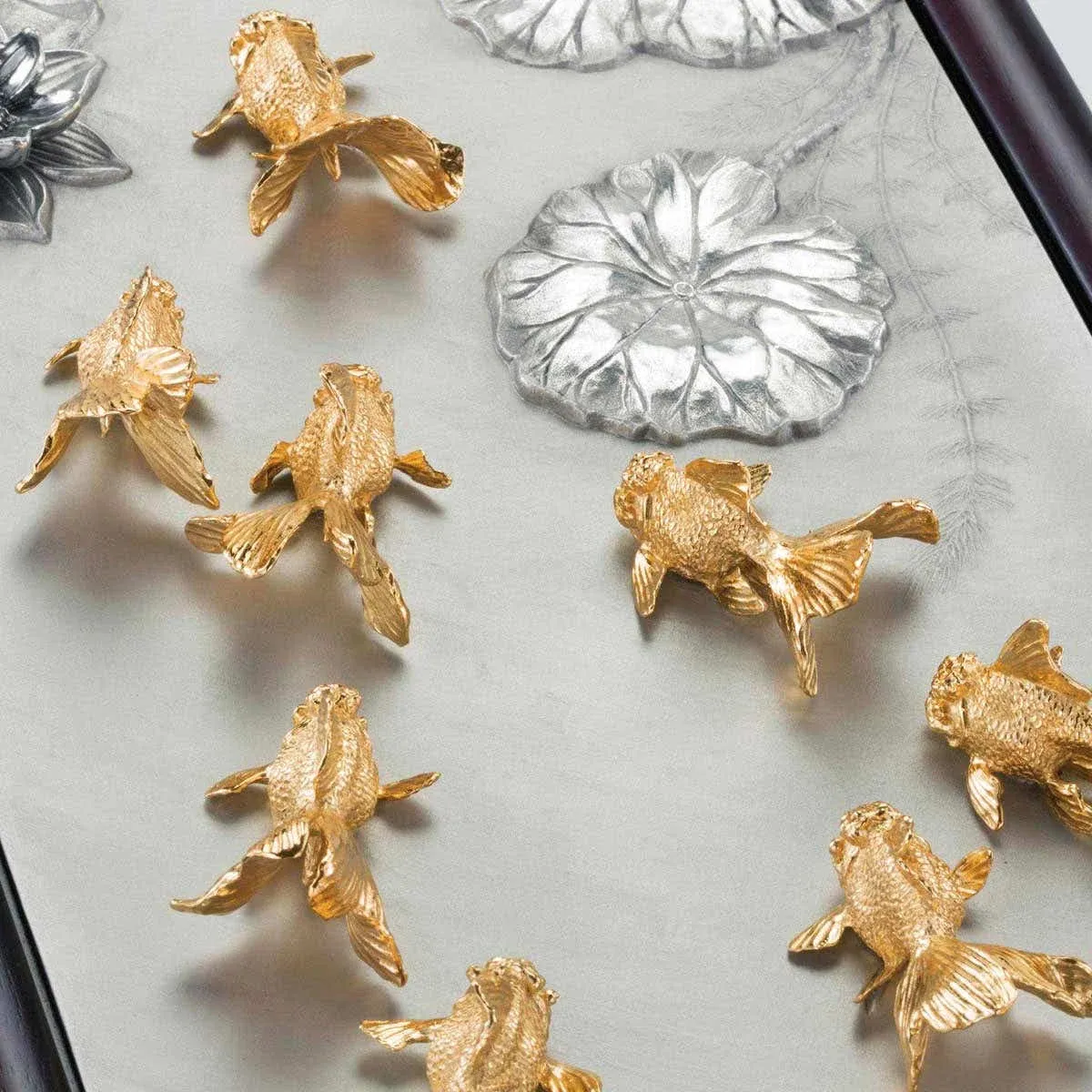 Gilt Oriental Goldfish Plaque, bilde 3