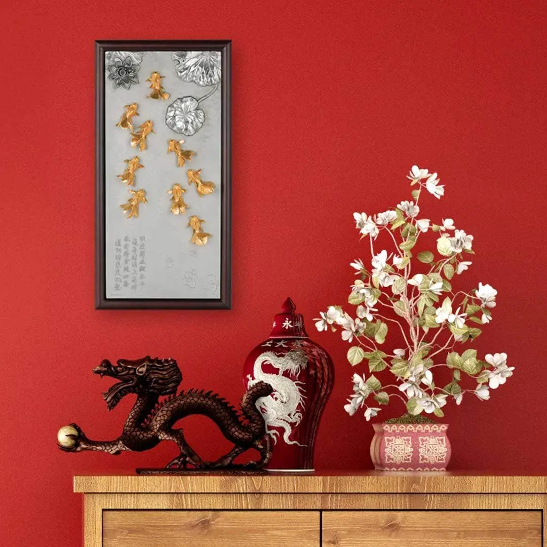 Gilt Oriental Goldfish Plaque, bilde 6
