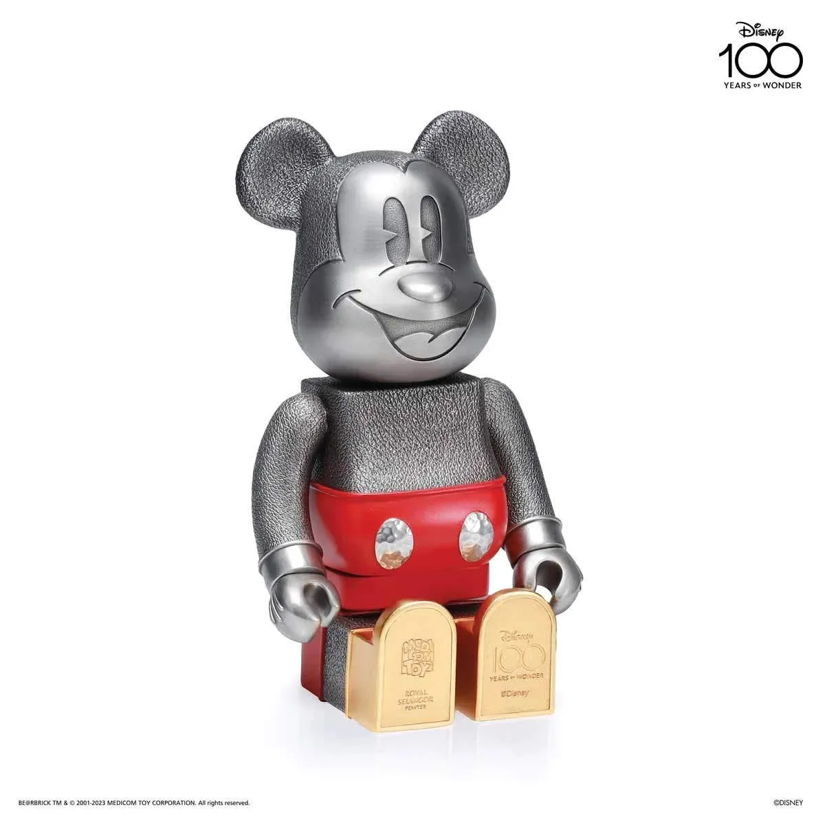 Spesialutgave Mickey Mouse Disney100 BE@RBRICK Royal Selangor, bilde 8