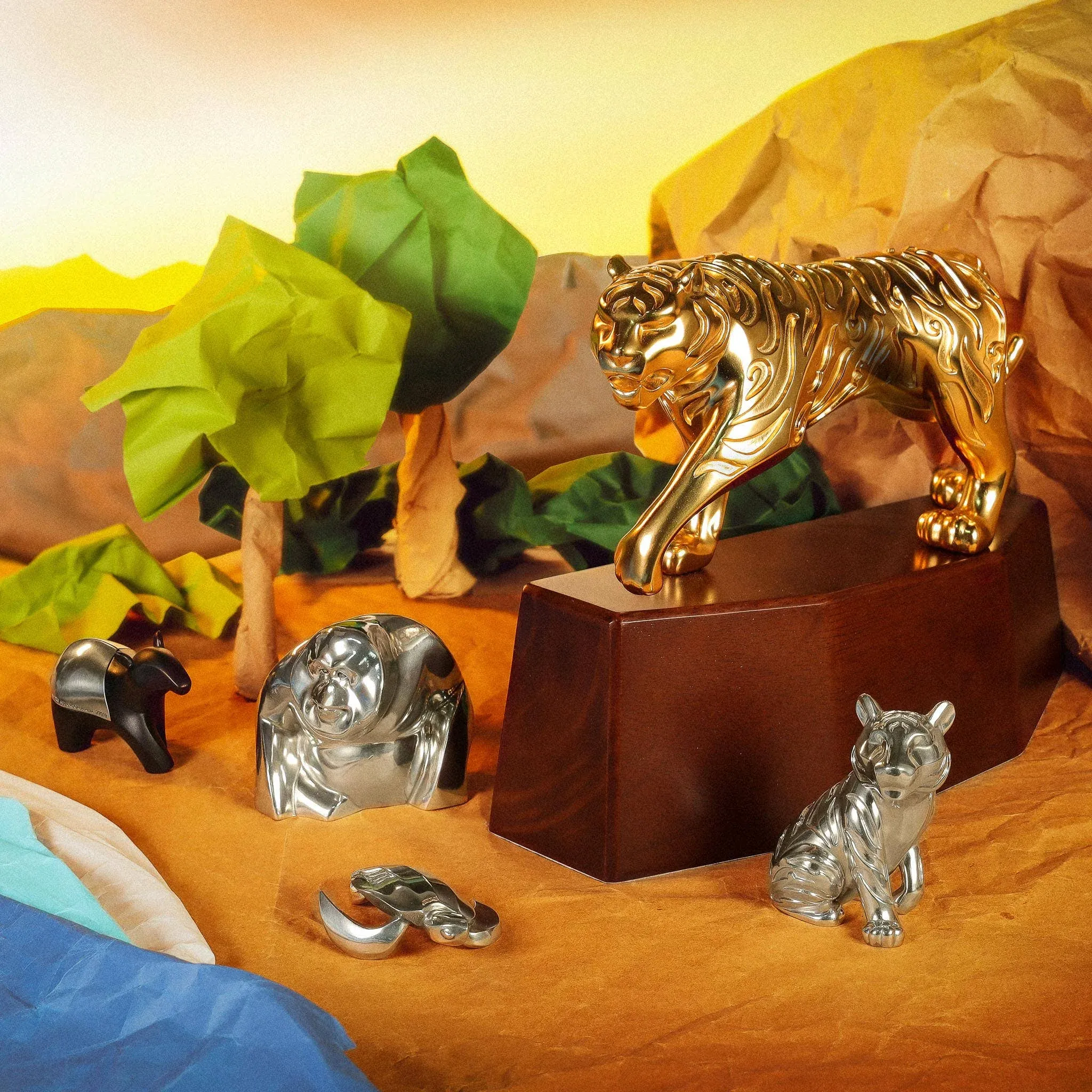 Sculptura Gilt Malaian Tigre, bilde 10