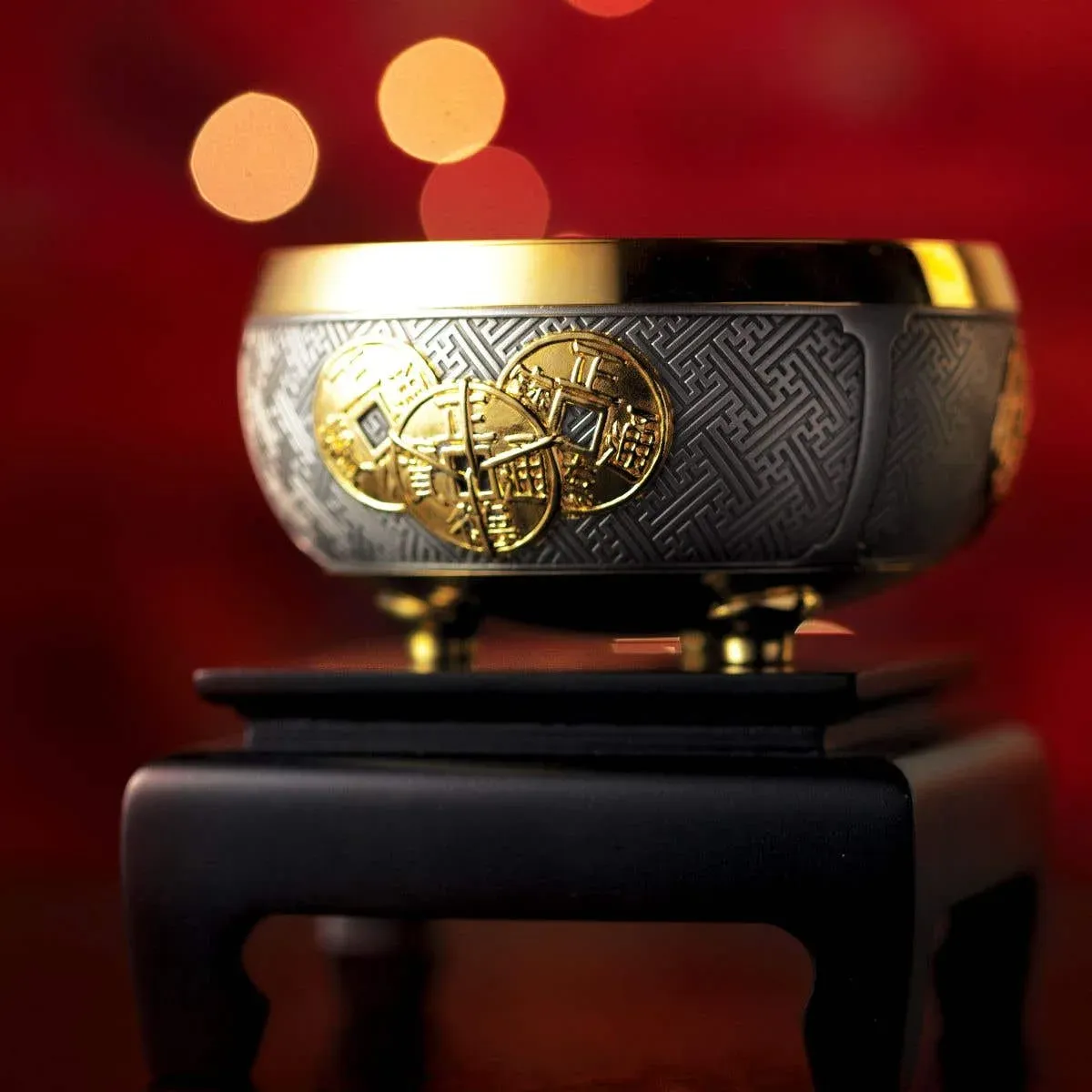 Gilt Lucky Coin Wealth Bowl, bilde 8
